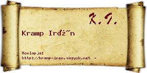 Kramp Irén névjegykártya
